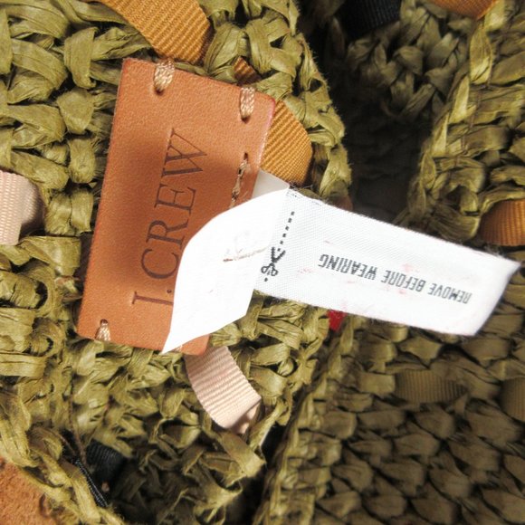 J. Crew Rafia and Ribbon Straw Shoulder Bag Size OS Woven Slouch - Picture 8 of 14